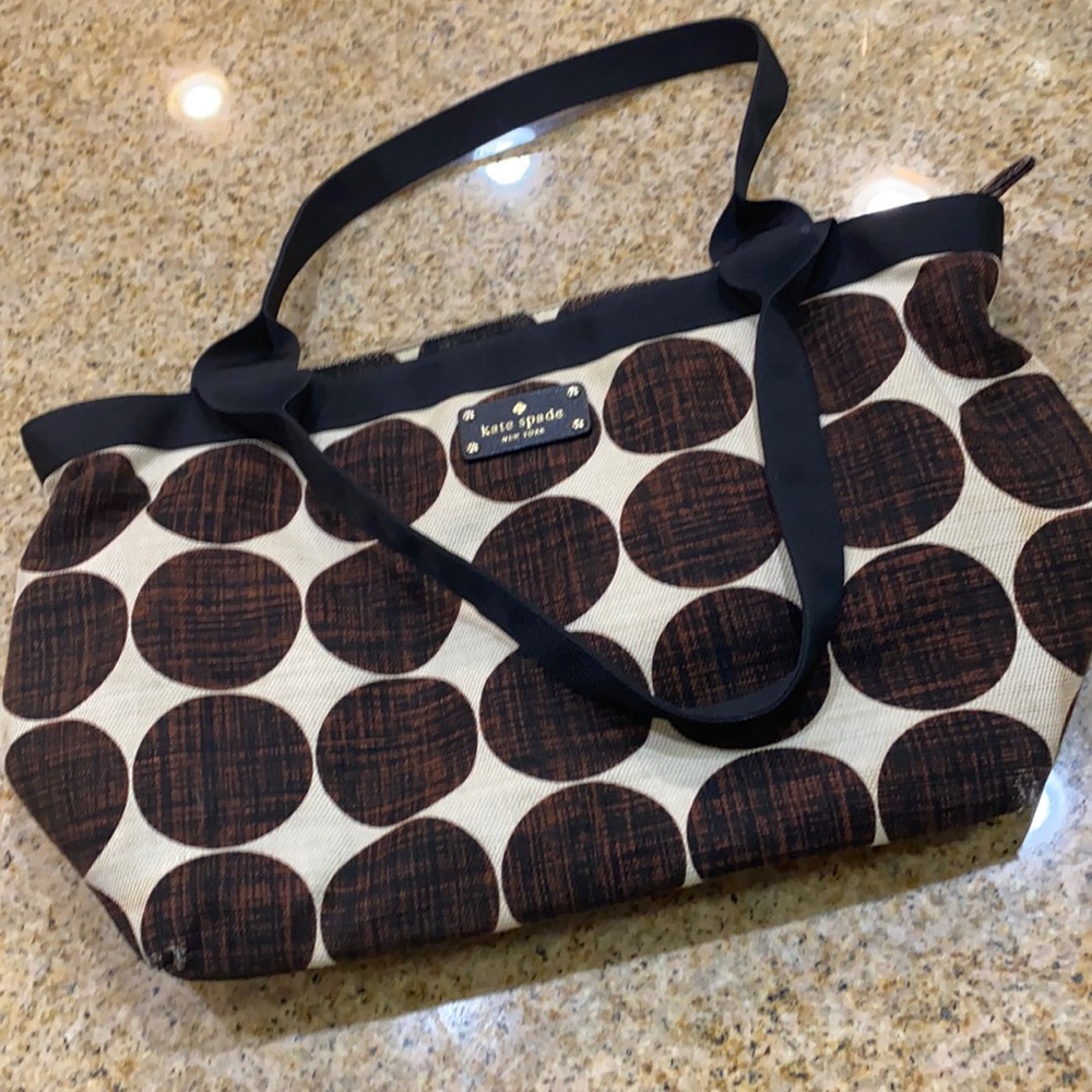Kate Spade diaper bag. Brown, black and off-white